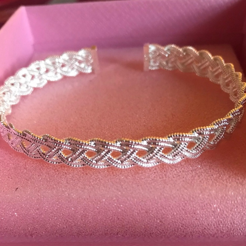 Sterling Silver Braided Cuff Bracelet - Picture 2 of 4